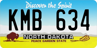 ND license plate KMB634