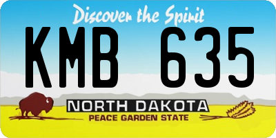 ND license plate KMB635