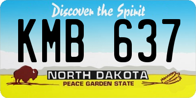 ND license plate KMB637