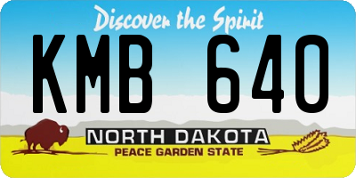 ND license plate KMB640