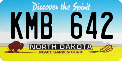 ND license plate KMB642