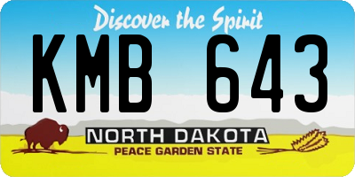 ND license plate KMB643