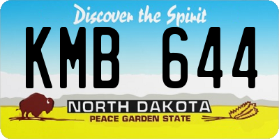 ND license plate KMB644