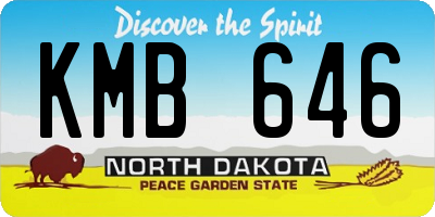 ND license plate KMB646