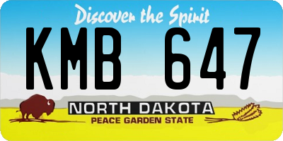 ND license plate KMB647