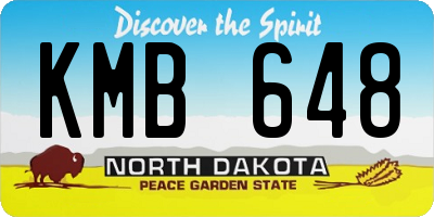 ND license plate KMB648