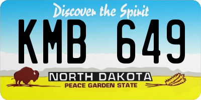 ND license plate KMB649