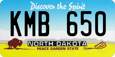 ND license plate KMB650