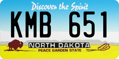 ND license plate KMB651
