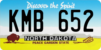 ND license plate KMB652