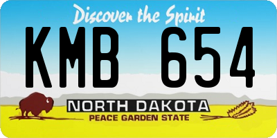 ND license plate KMB654