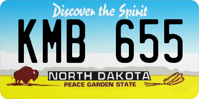 ND license plate KMB655