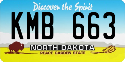 ND license plate KMB663