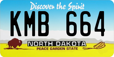 ND license plate KMB664