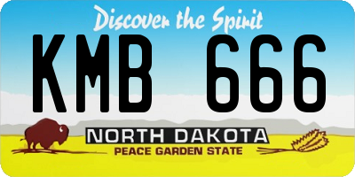 ND license plate KMB666