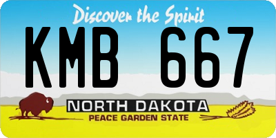 ND license plate KMB667