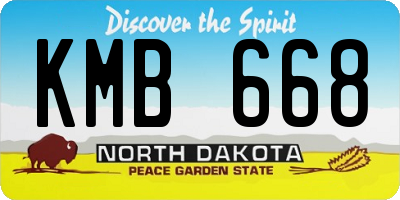 ND license plate KMB668