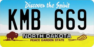 ND license plate KMB669