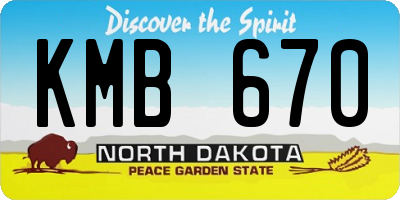 ND license plate KMB670