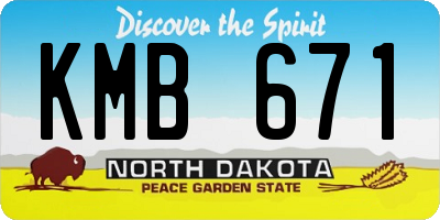ND license plate KMB671
