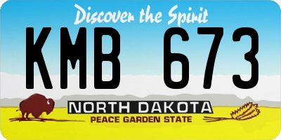 ND license plate KMB673