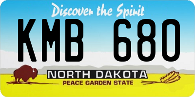 ND license plate KMB680