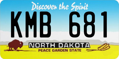 ND license plate KMB681