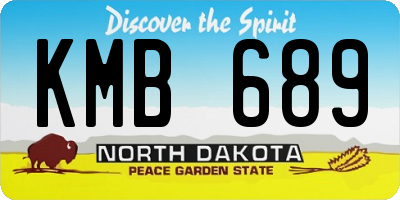 ND license plate KMB689