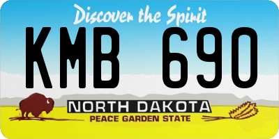 ND license plate KMB690