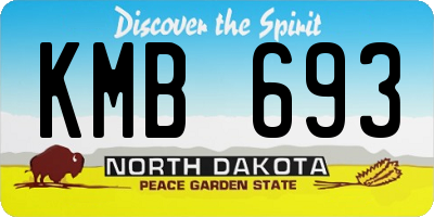 ND license plate KMB693