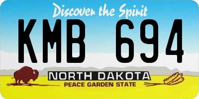 ND license plate KMB694
