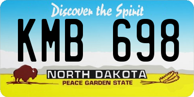 ND license plate KMB698