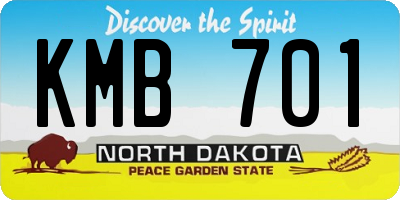 ND license plate KMB701