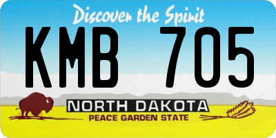 ND license plate KMB705