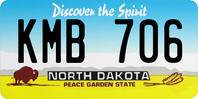 ND license plate KMB706