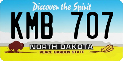 ND license plate KMB707