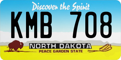 ND license plate KMB708