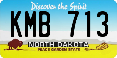 ND license plate KMB713
