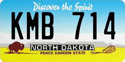 ND license plate KMB714