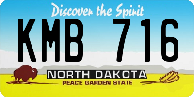 ND license plate KMB716