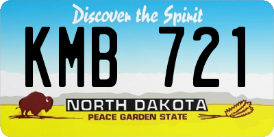 ND license plate KMB721