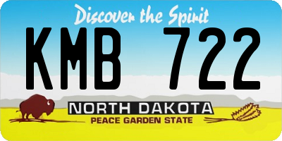 ND license plate KMB722