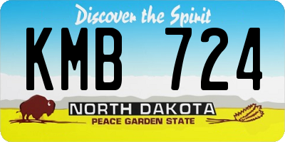 ND license plate KMB724