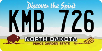 ND license plate KMB726