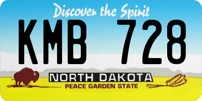 ND license plate KMB728