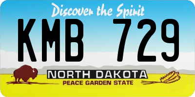 ND license plate KMB729