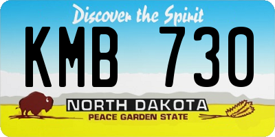 ND license plate KMB730