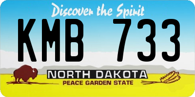 ND license plate KMB733