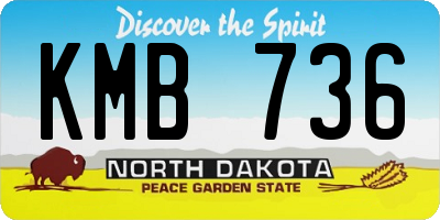 ND license plate KMB736