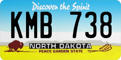 ND license plate KMB738